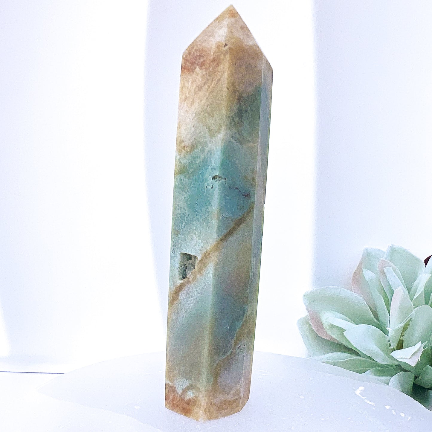 Sky Blue Quartz (Chalcedony) Crystal Point Small 8cm | #3 (60g)