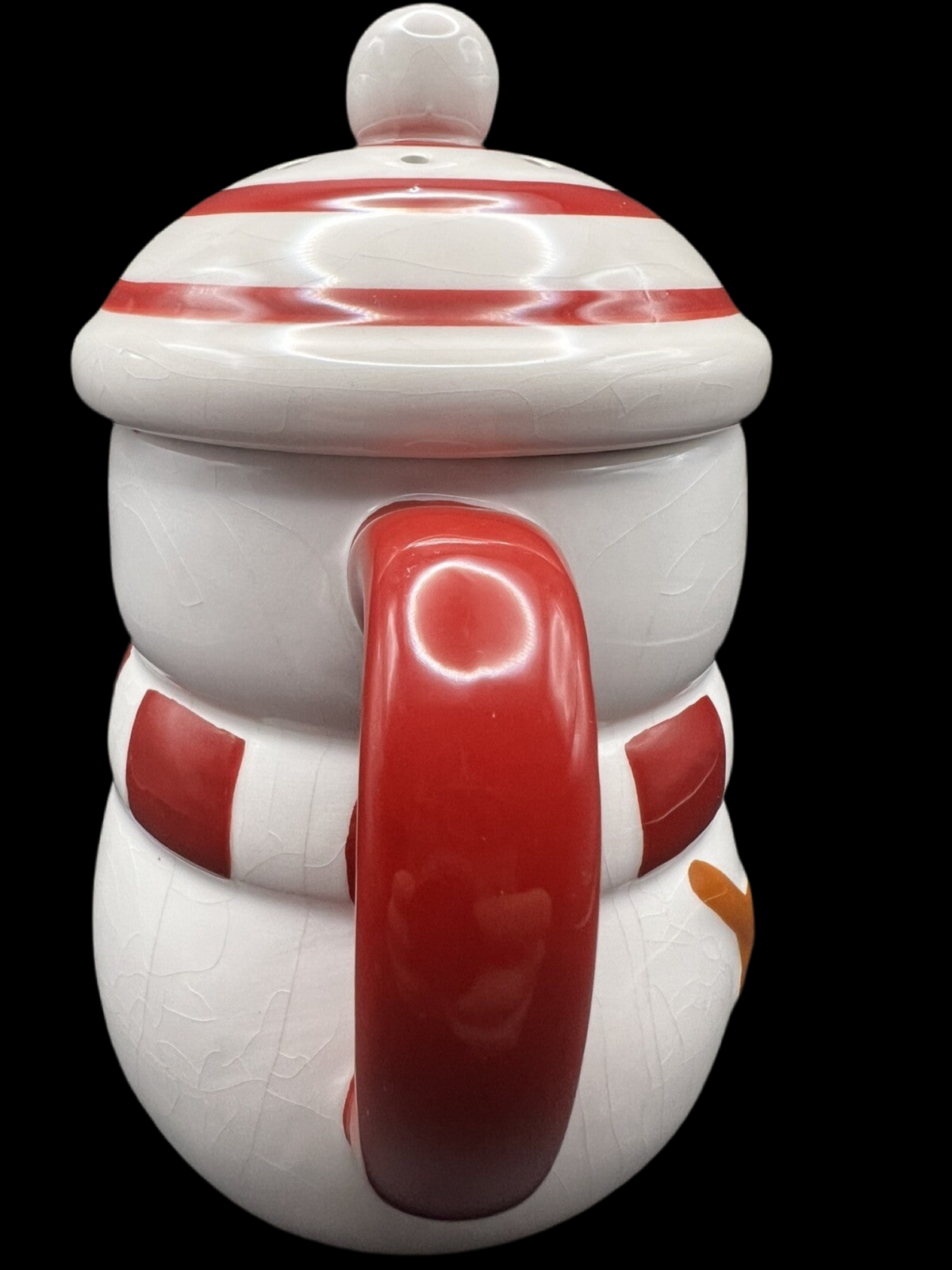 Novelty Ceramic Snowman Mug with Lid and Steam Holes