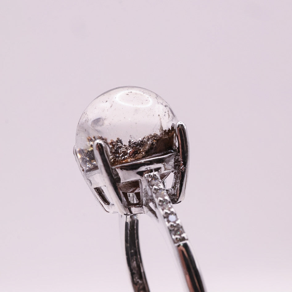 Garden Quartz Adjustable Ring ~ Dark Brown, Orange & Yellow | #7
