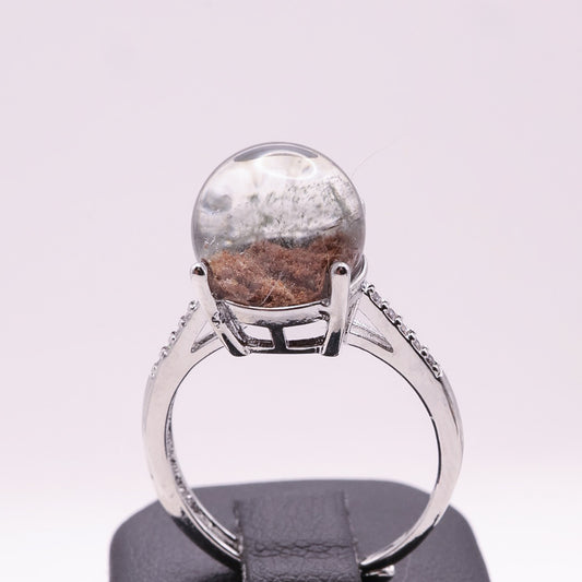 Garden Quartz Adjustable Ring ~ Burnt Orange | #8