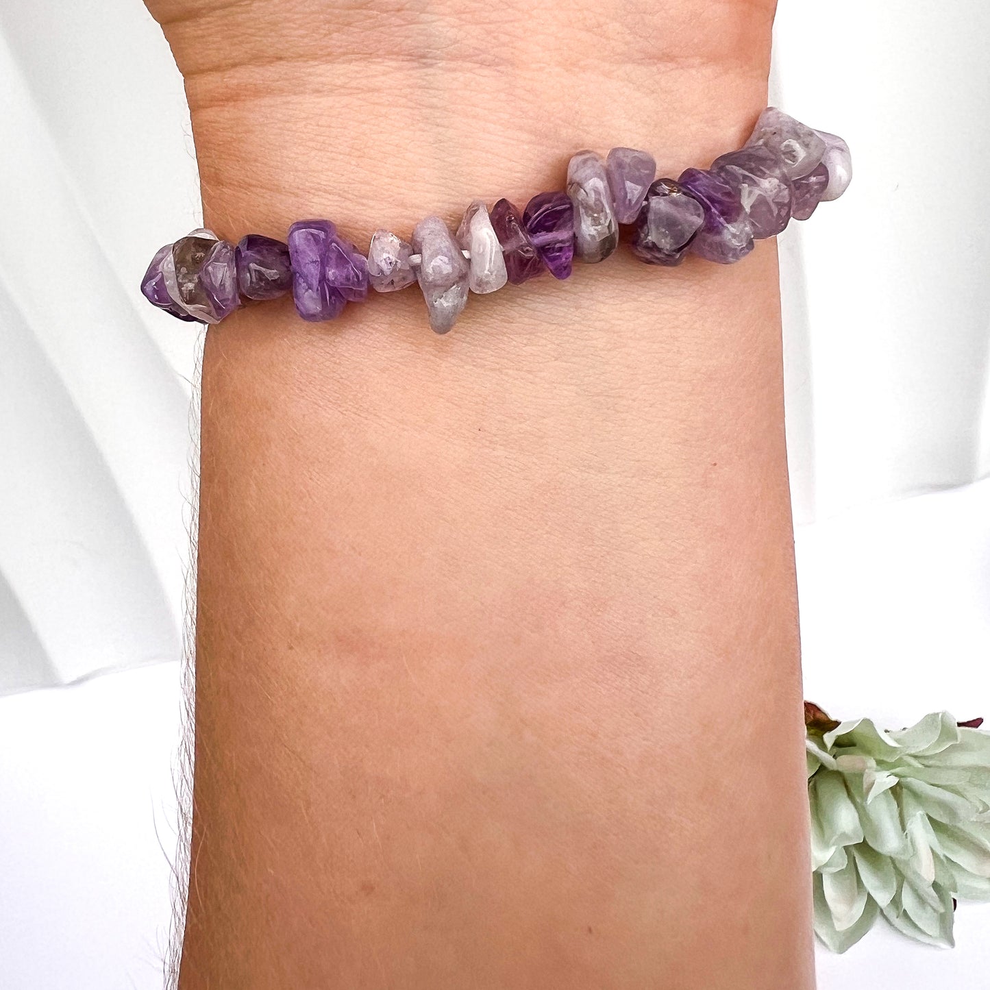 A Grade Amethyst Crystal Chip Bracelet