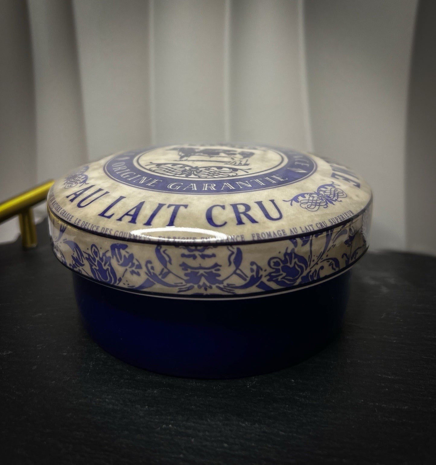 Gourmet Fine China Cheese Dish, French Country Ceramic Cheese Baker with Lid