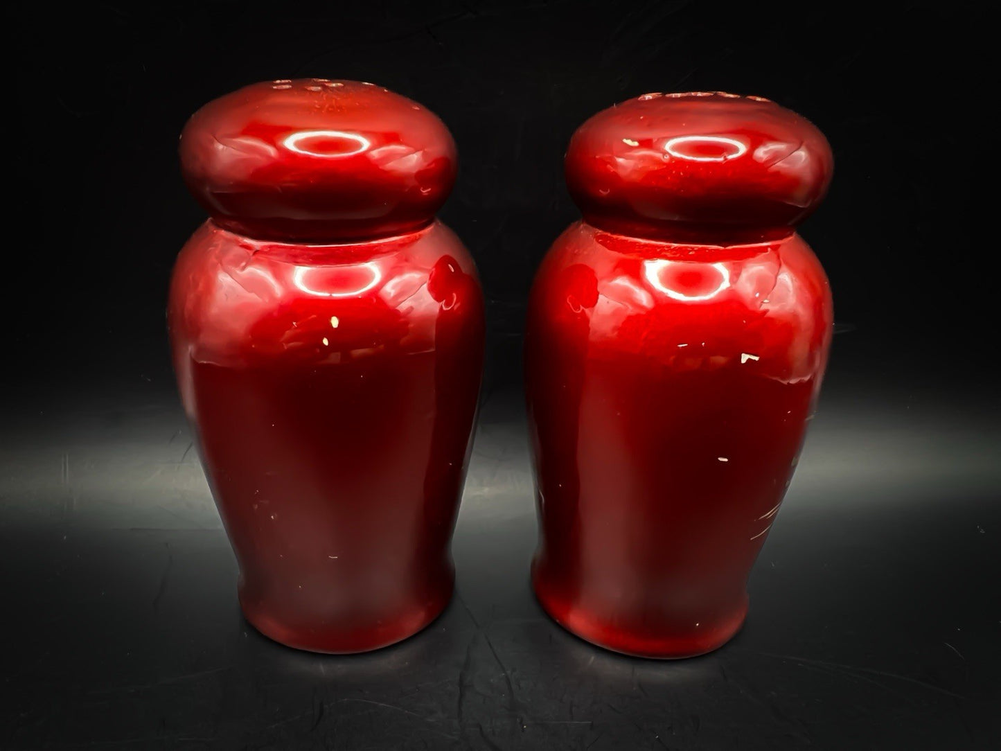 Red Temple Japanese Shakers, Vintage Asian Inspired Kitchen Tableware
