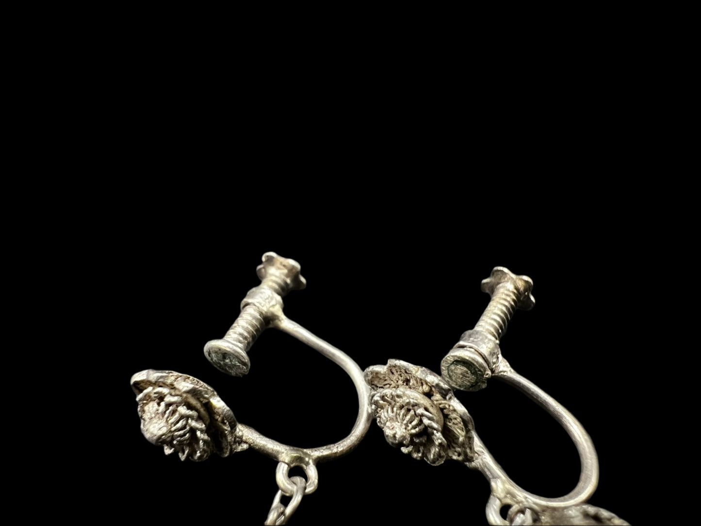 1950’s Vintage Art Deco Red Screw Back Drop Earrings