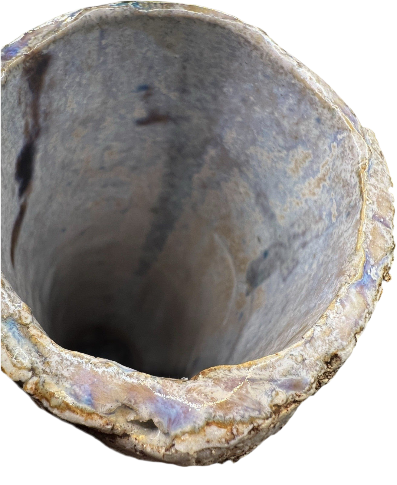 Handmade Studio Stoneware Vase | Iridescent Glazed 943g
