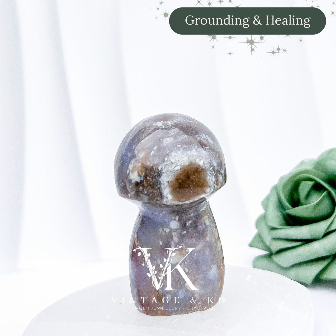 Jasper Mushroom Carving #2 | 139g x 7cm