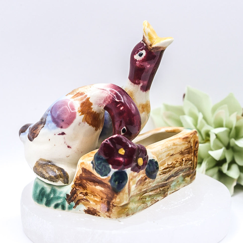 Vintage Hand-Painted Goose Salt & Pepper Shakers from Japan