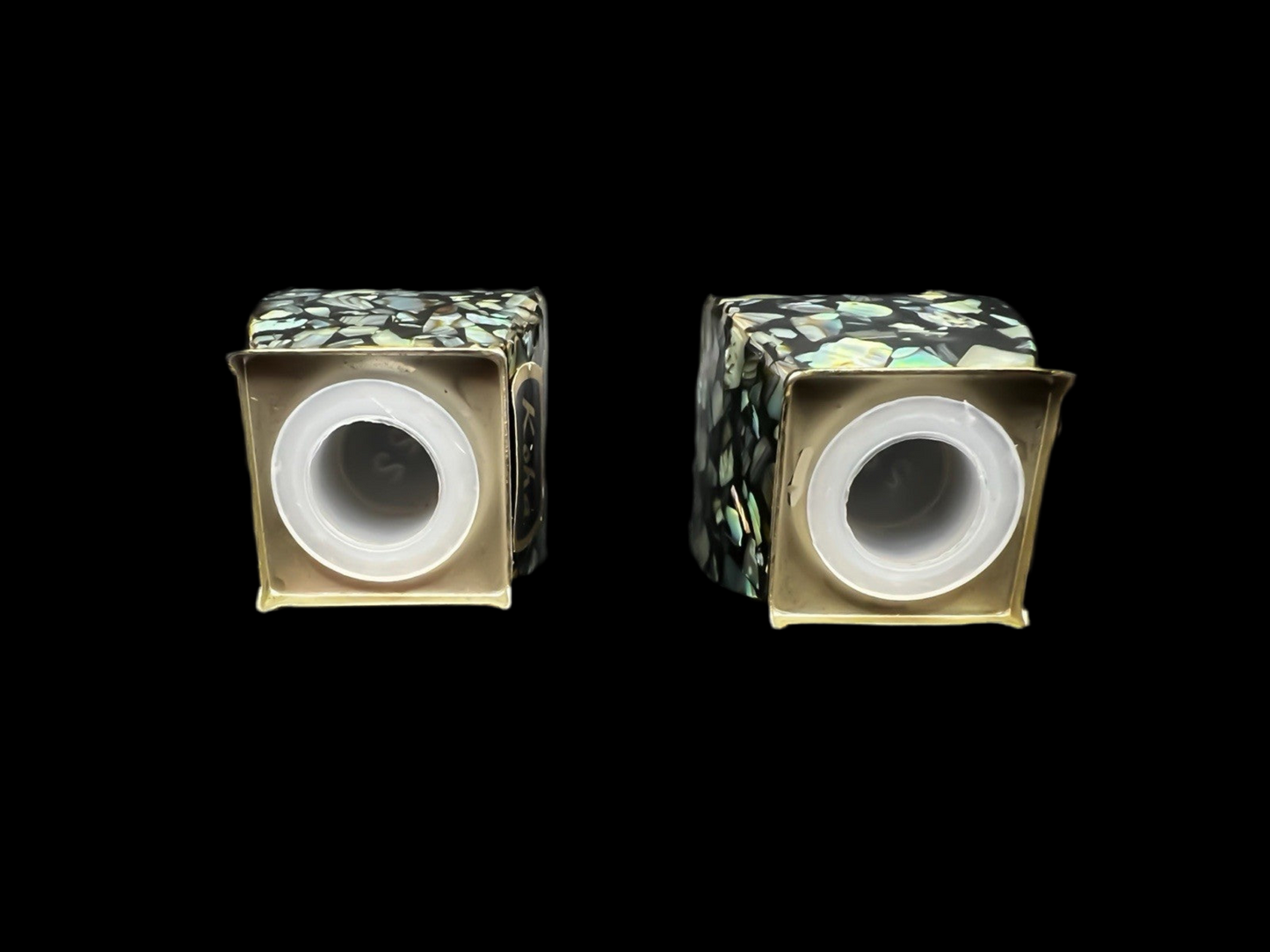 Vintage 1970s New Zealand Paua Shell Salt & Pepper Shakers