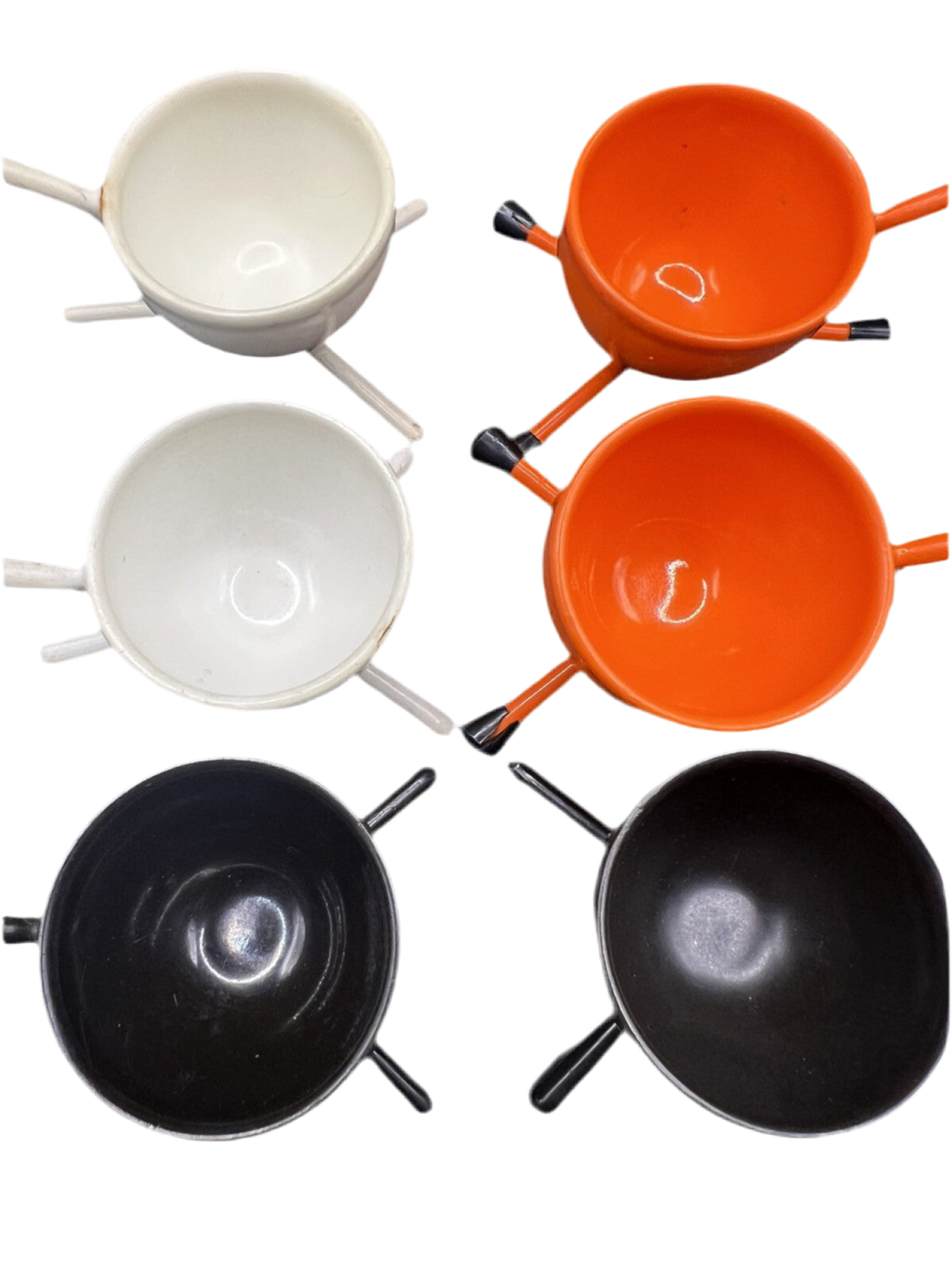 Rare Set Of 6 Tripod Egg Cups Mid-Century Modern, Retro Kitchen Accessories