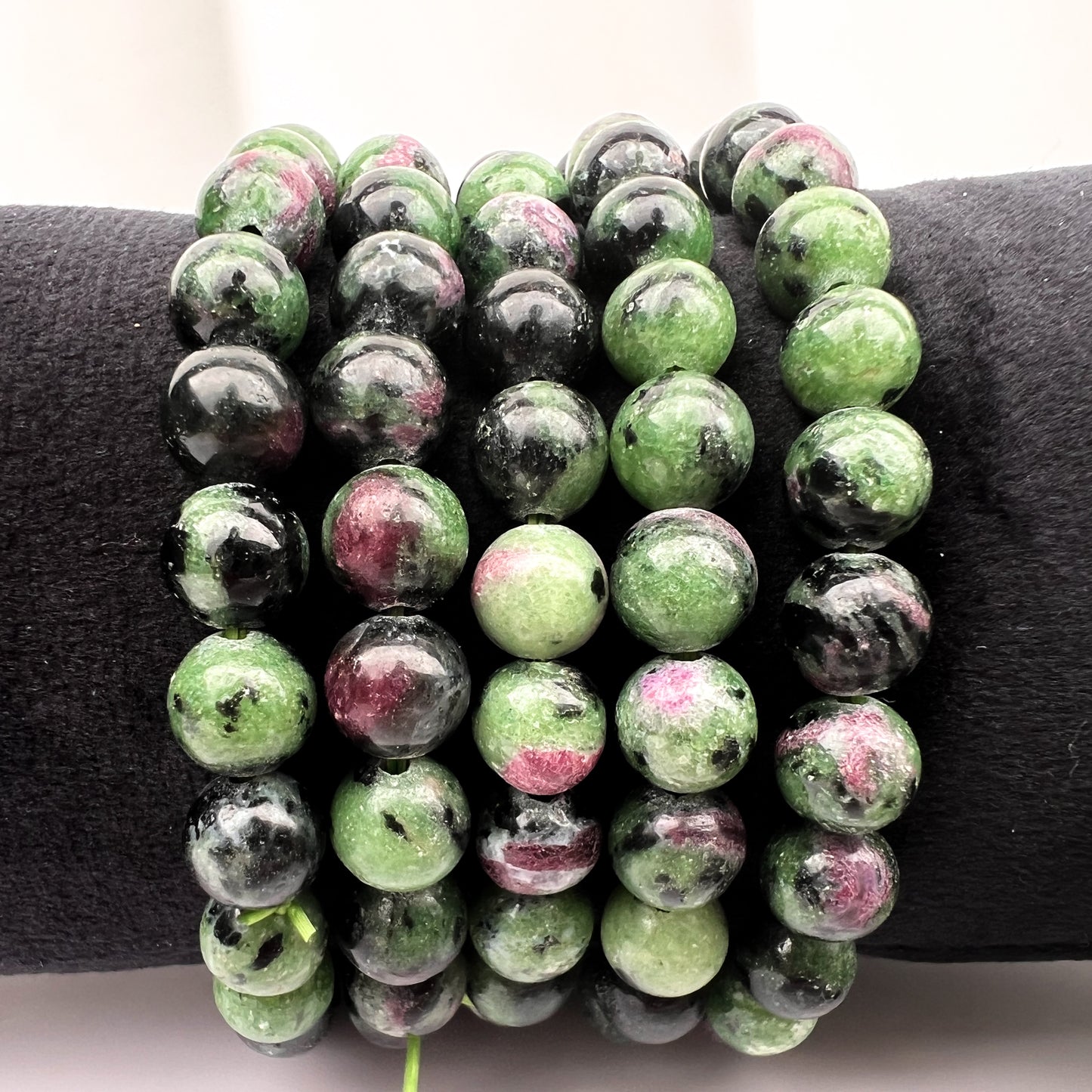 Ruby Zoisite 8mm Beaded Crystal Bracelet