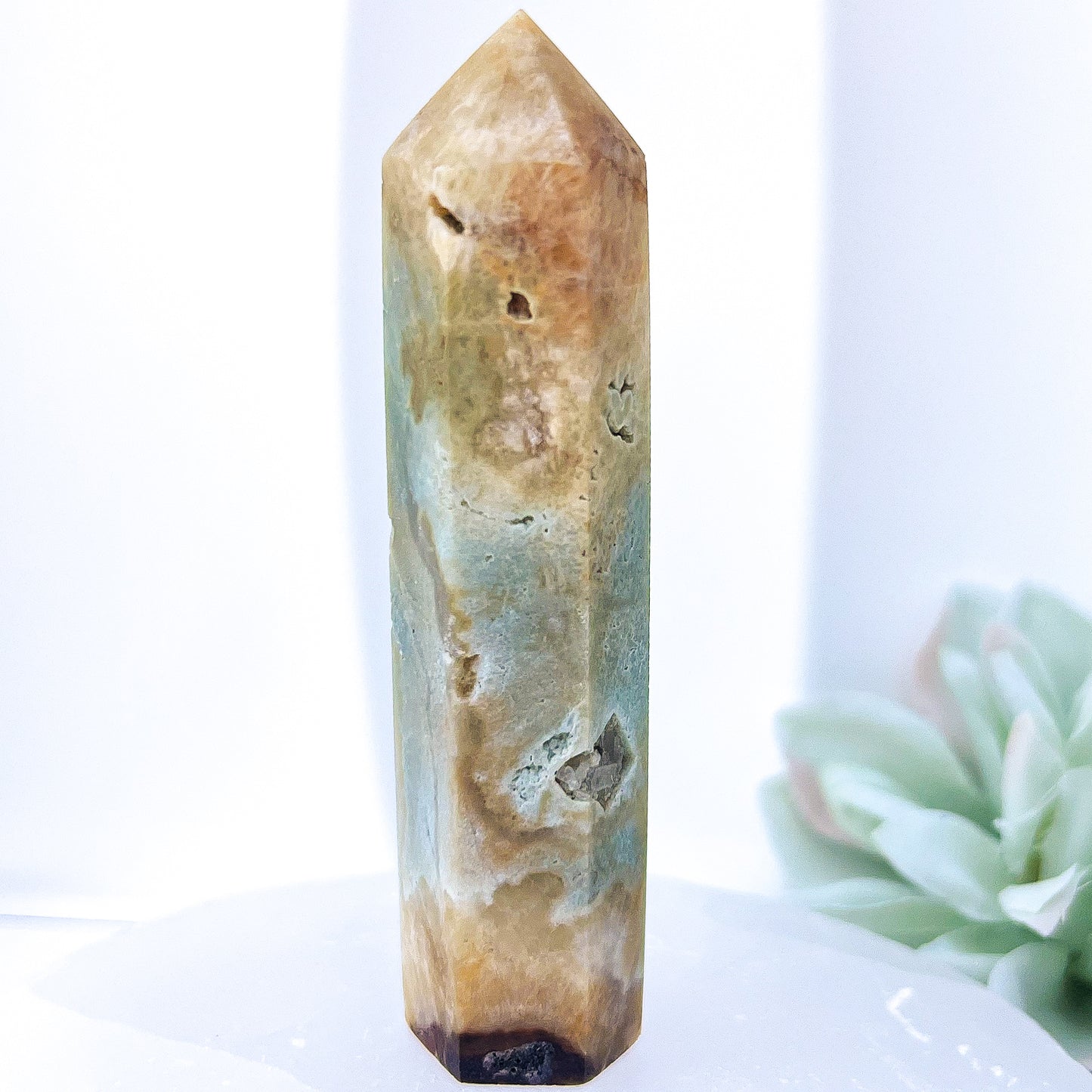 Sky Blue Quartz (Chalcedony) Crystal Point Small 8cm | #3 (60g)