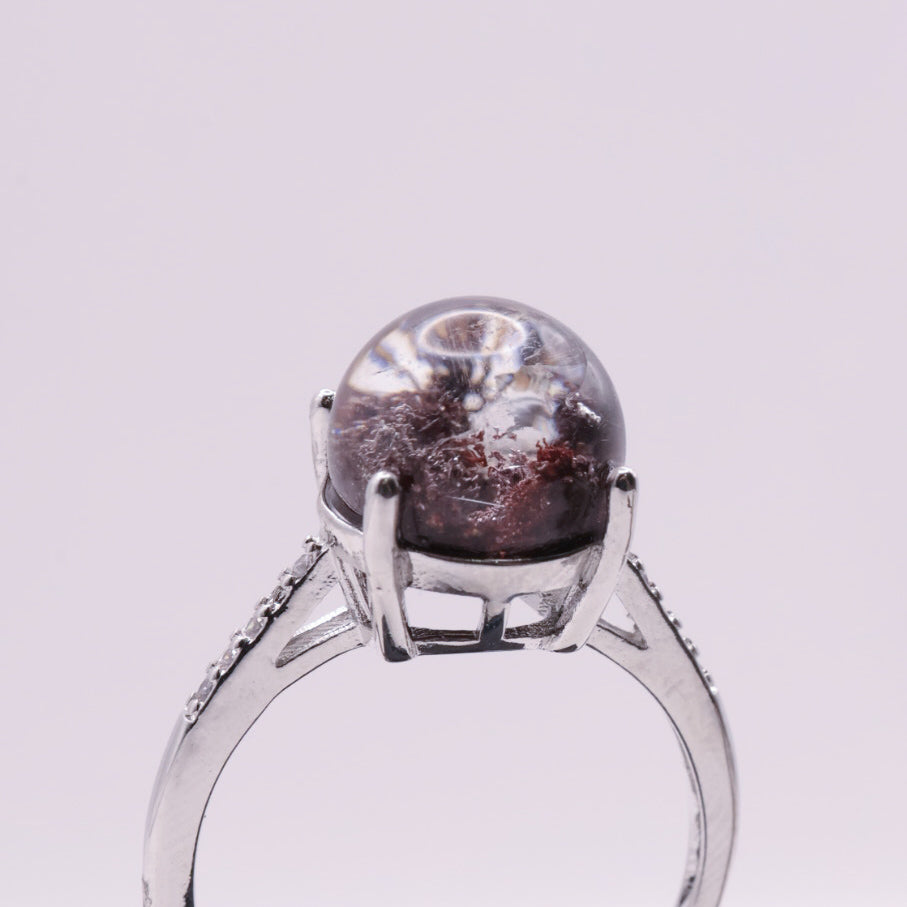 Garden Quartz Adjustable Ring ~ Burgundy | #1