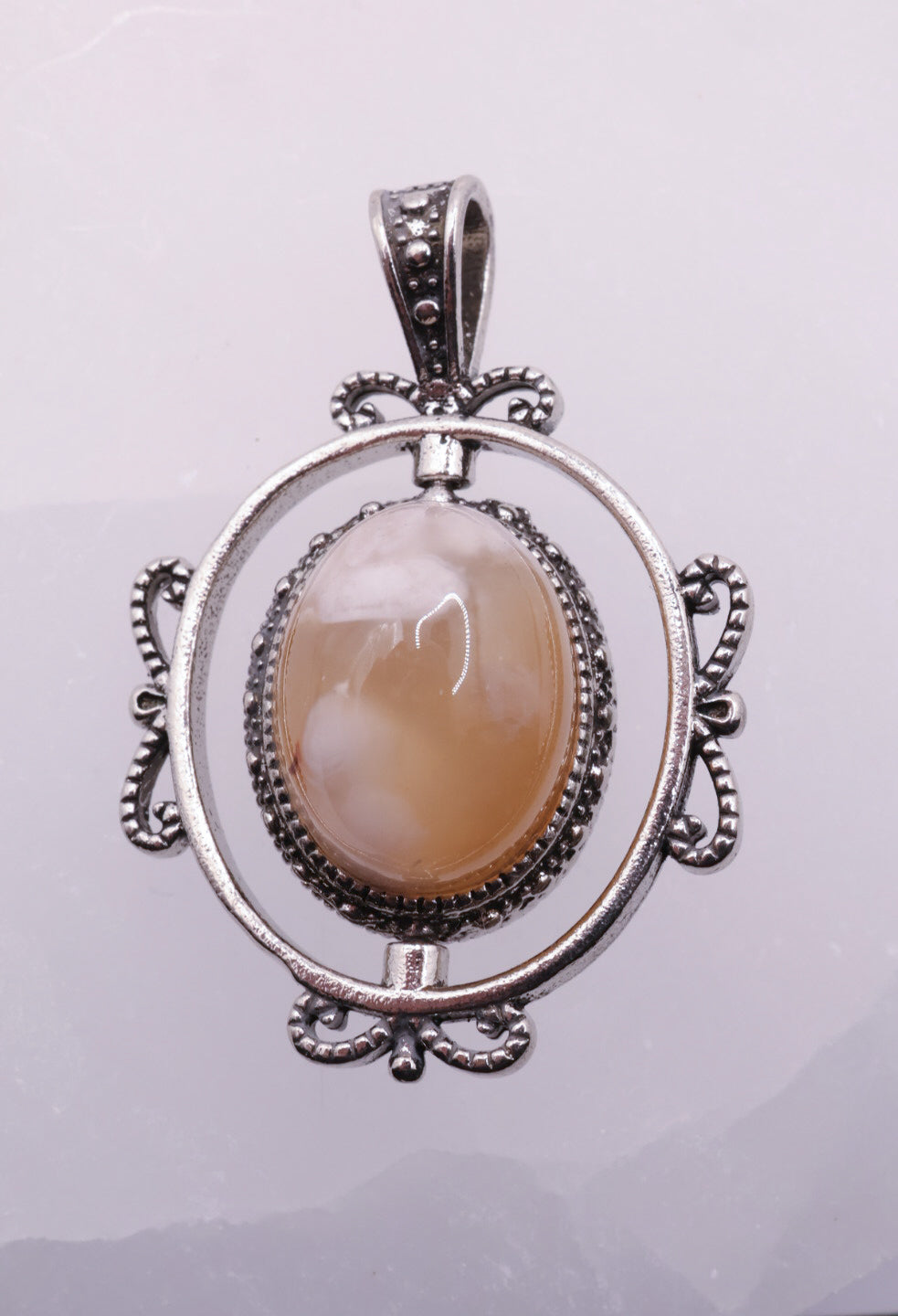 Sakura Agate Rotating Pendant | #8