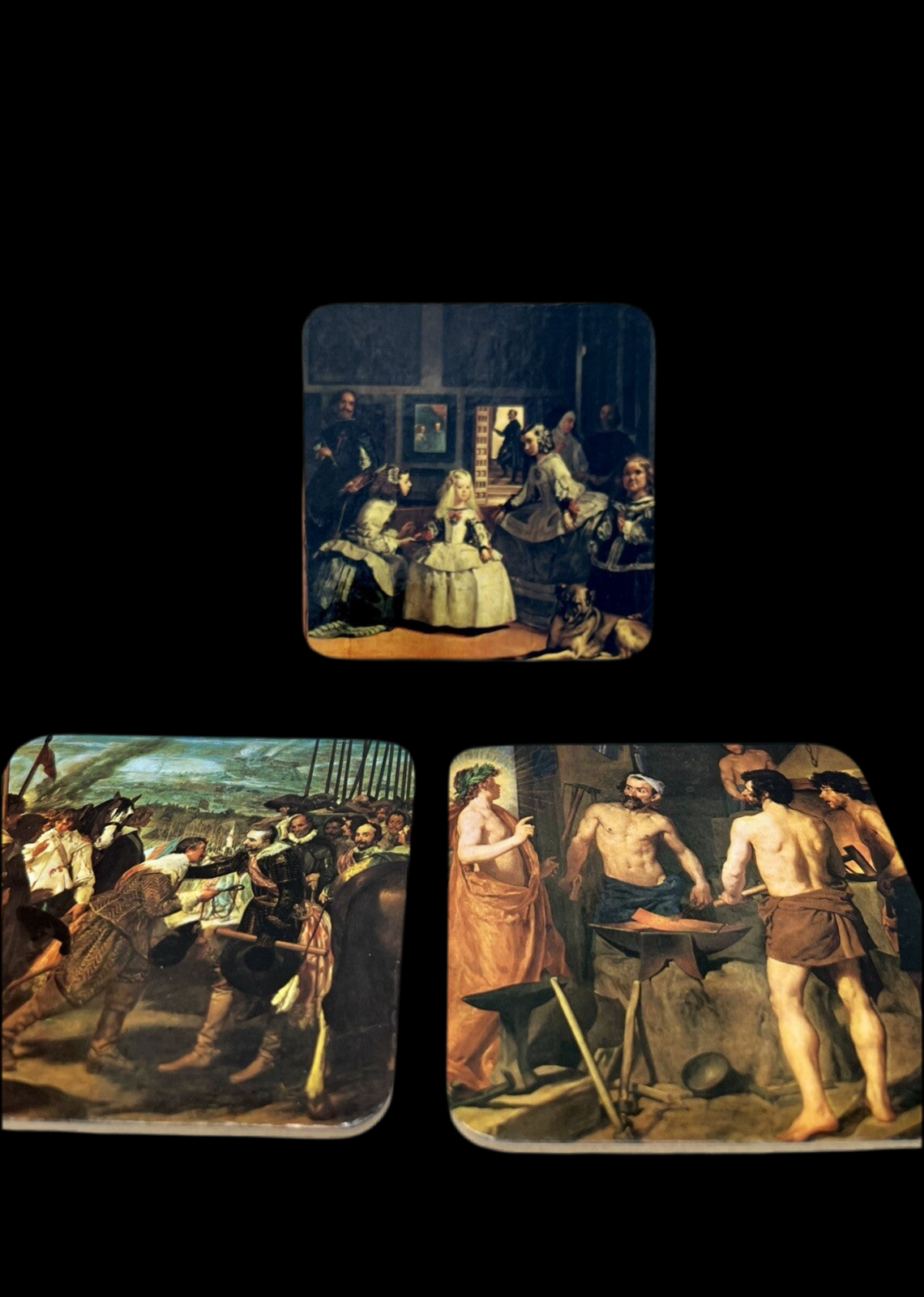 Vintage Set of 6 Coasters and Placemat With Box - Manufacturas Hema