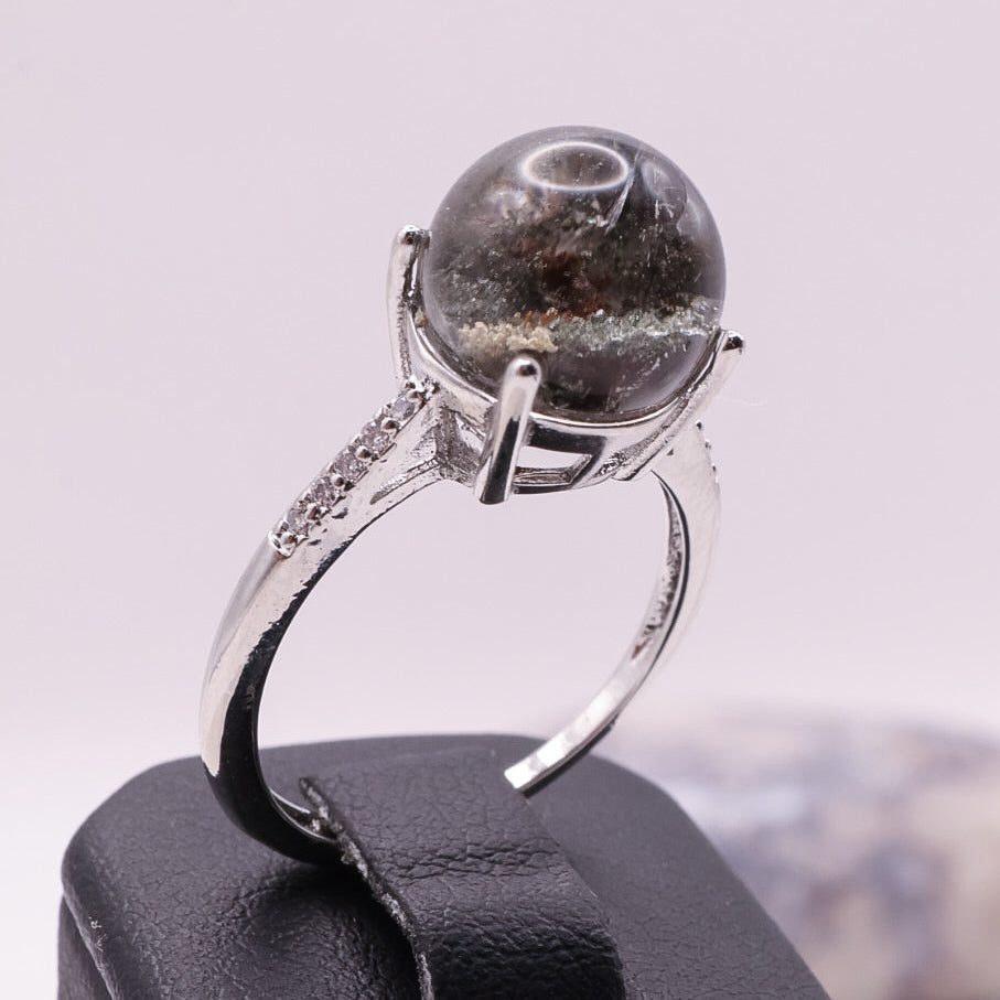 Garden Quartz Adjustable Ring ~ Green, Auburn & Yellow | #4