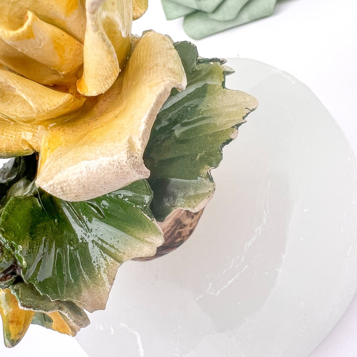 Ceramic Capodimonte-Style Rose Basket