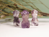 Mini Purple Chevron Amethyst Goddess Carving 3cm | Intuitively Chosen