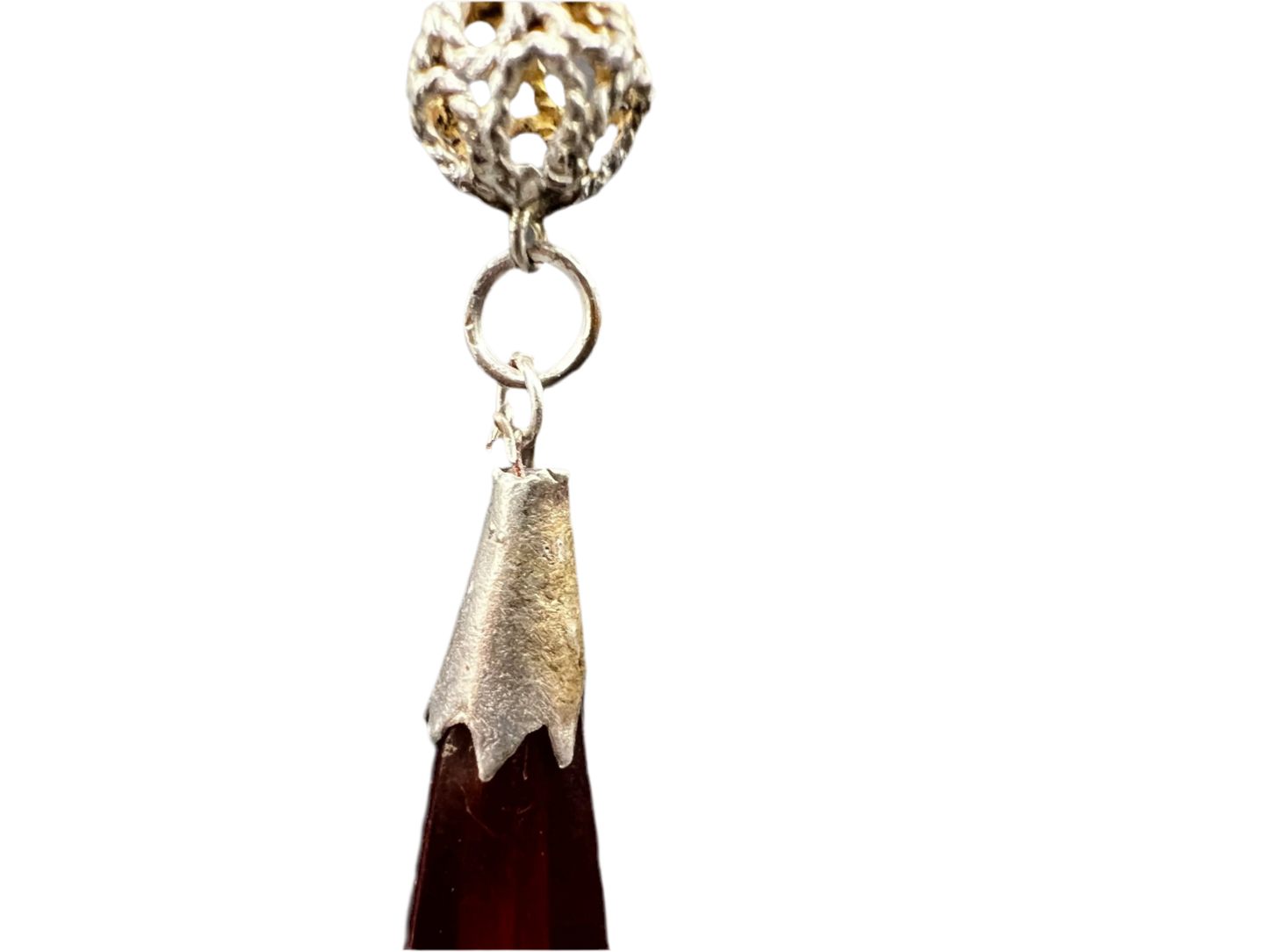 Art Deco Style Red Screw Back Drop Earrings