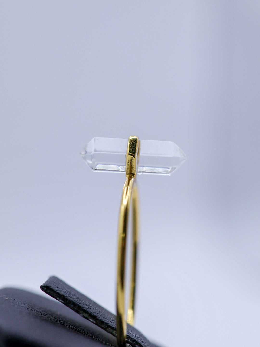 Minimalist 925 Quartz Crystal Ring – Rose or Clear Crystal – Gold or Silver Band – Sizes 5 to 7