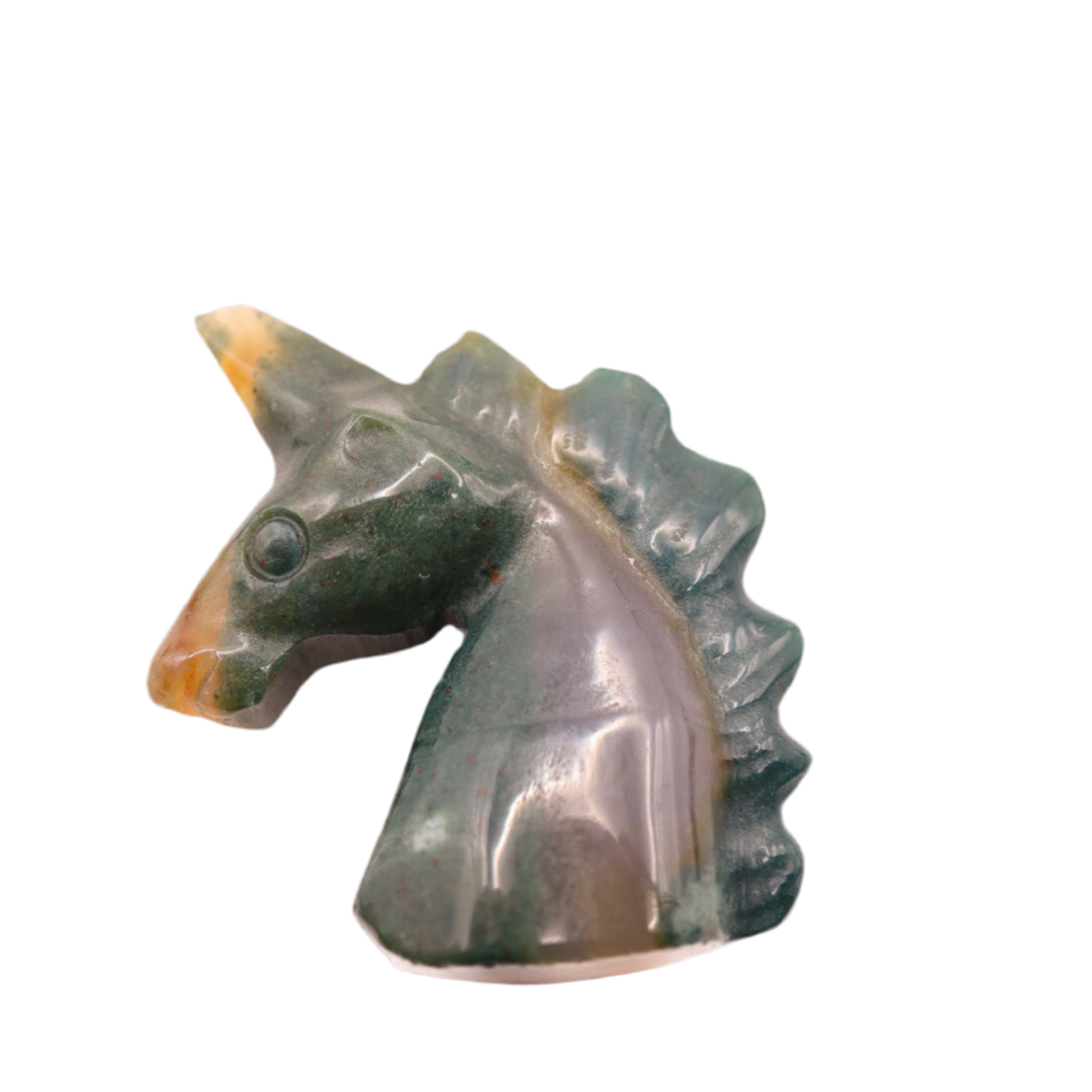 Mini Unicorn Crystal Ocean Jasper Carving || Intuitively Chosen