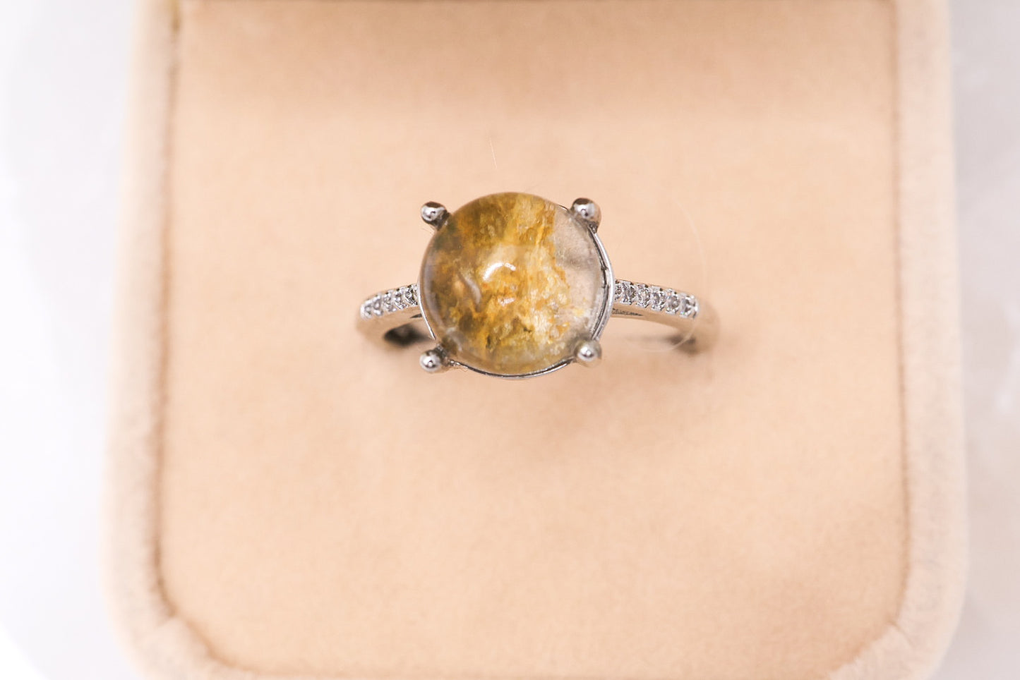Garden Quartz Adjustable Ring