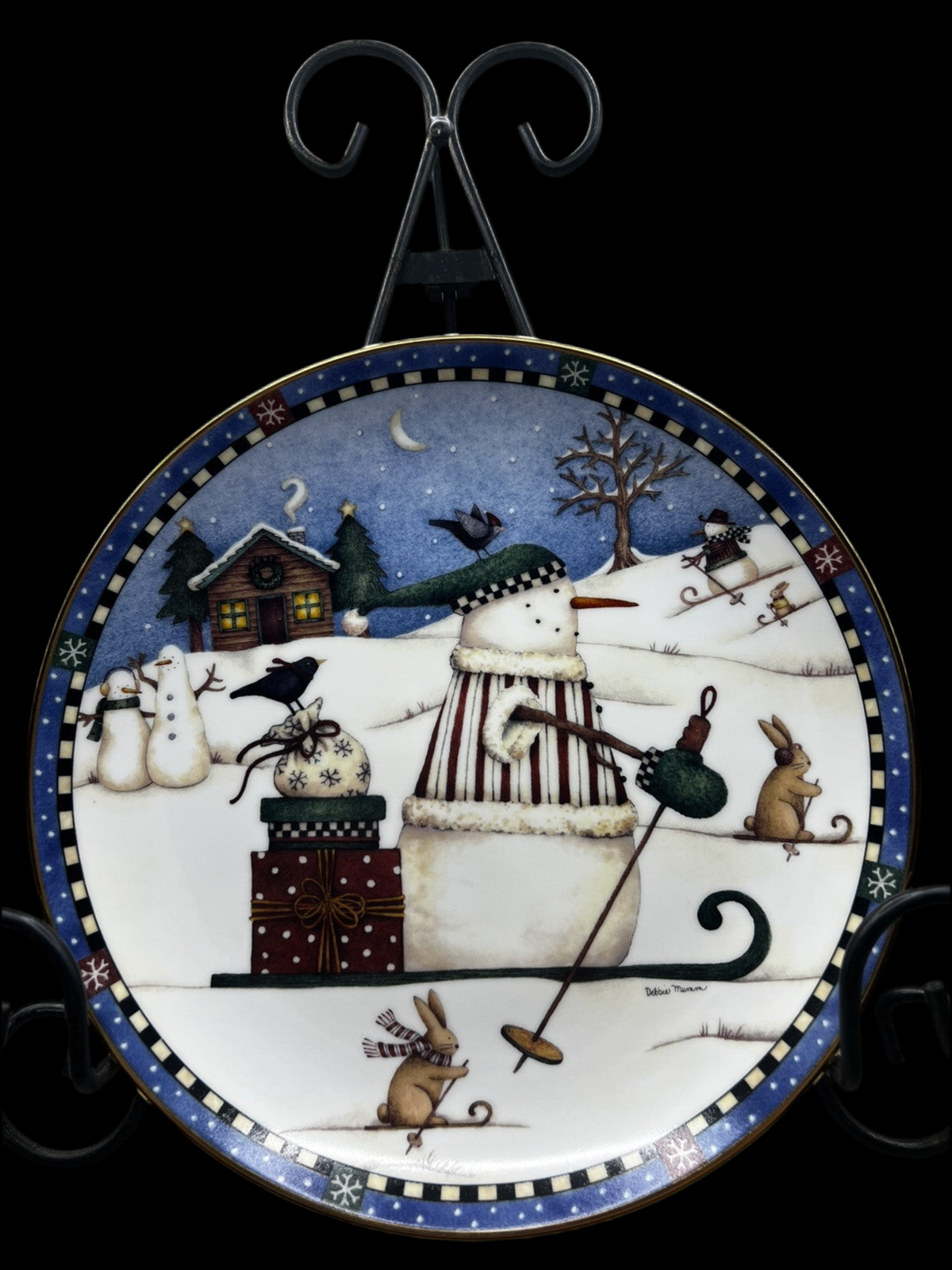 Set of 5 Vintage Debbie Mumm Christmas Plates – Franklin Mint Fine Porcelain