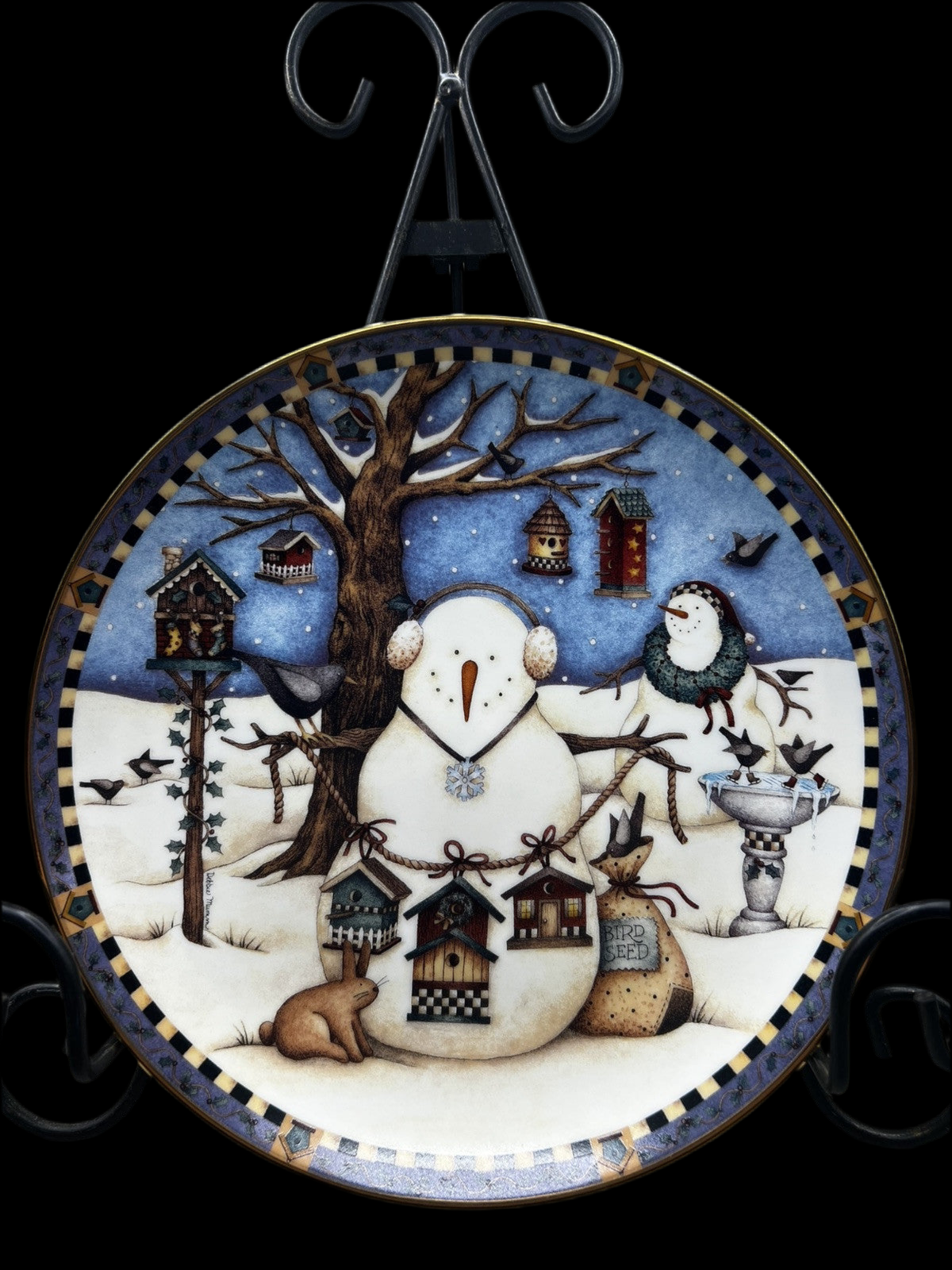 Set of 5 Vintage Debbie Mumm Christmas Plates – Franklin Mint Fine Porcelain