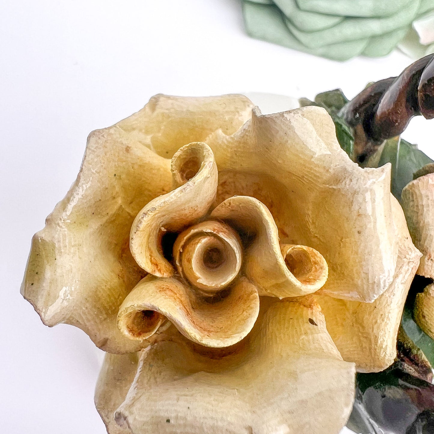 Ceramic Capodimonte-Style Rose Basket