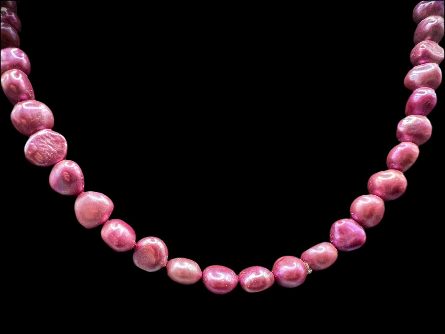 Unique Pearl Necklace Purple/Pink With Magnetic Clasp