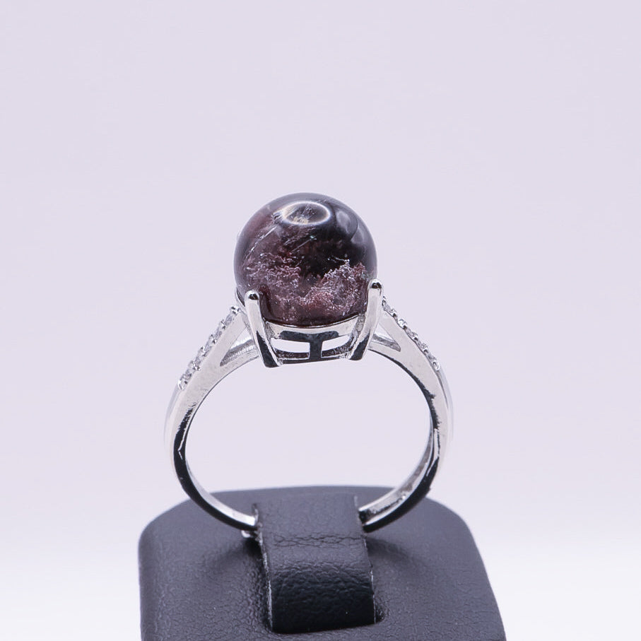Garden Quartz Adjustable Ring ~ Burgundy | #1