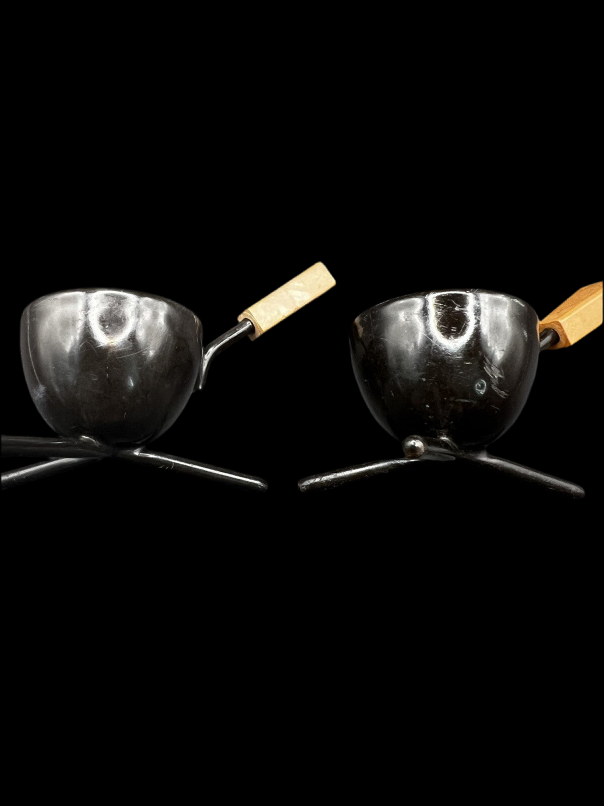 Rare Set Of 6 Tripod Egg Cups Mid-Century Modern, Retro Kitchen Accessories