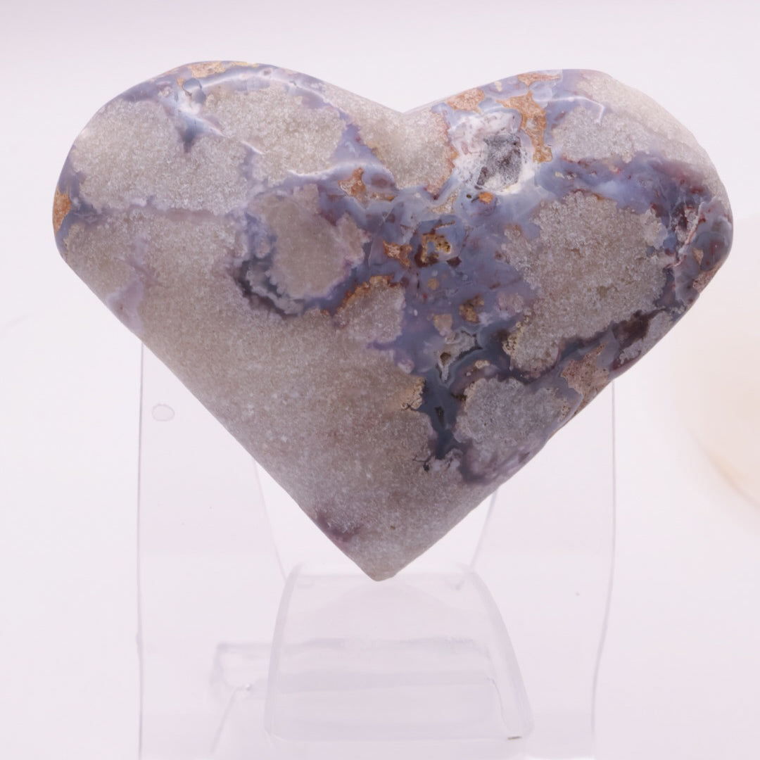 Purple Vug Agate Heart 144g Medium Size 8cm | #4