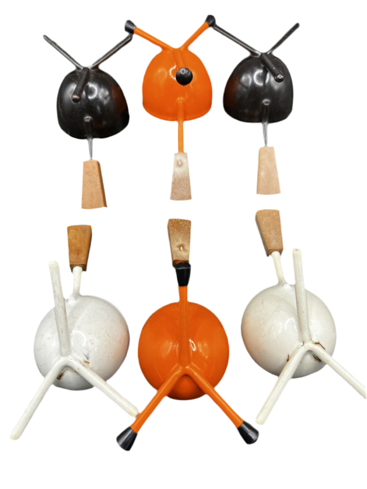 Rare Set Of 6 Tripod Egg Cups Mid-Century Modern, Retro Kitchen Accessories