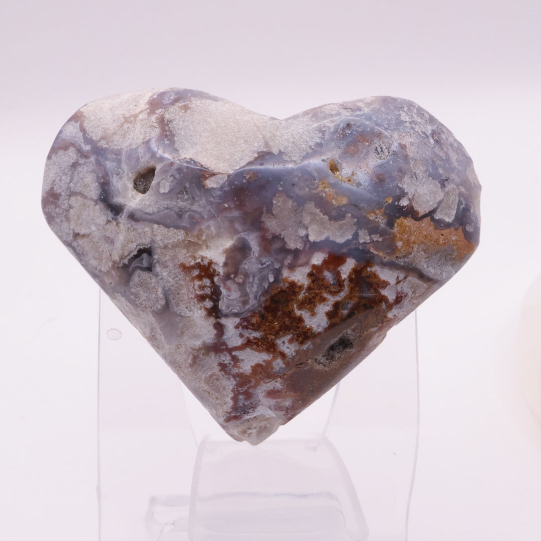 Purple Vug Agate Heart 147g Medium Size 8cm |#2
