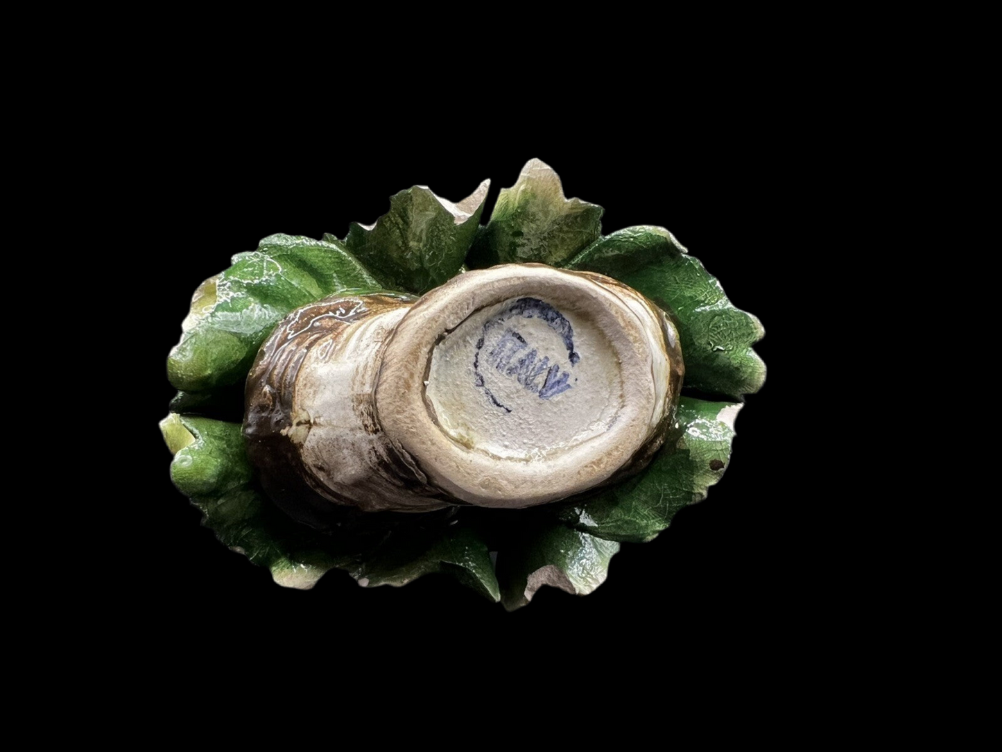 Capodimonte Style Italian Trinket Basket, Handpainted Ceramic with Floral Motif