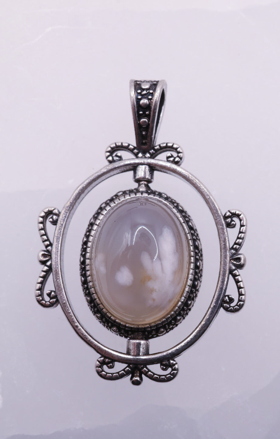 Sakura Agate Rotating Pendant | #9
