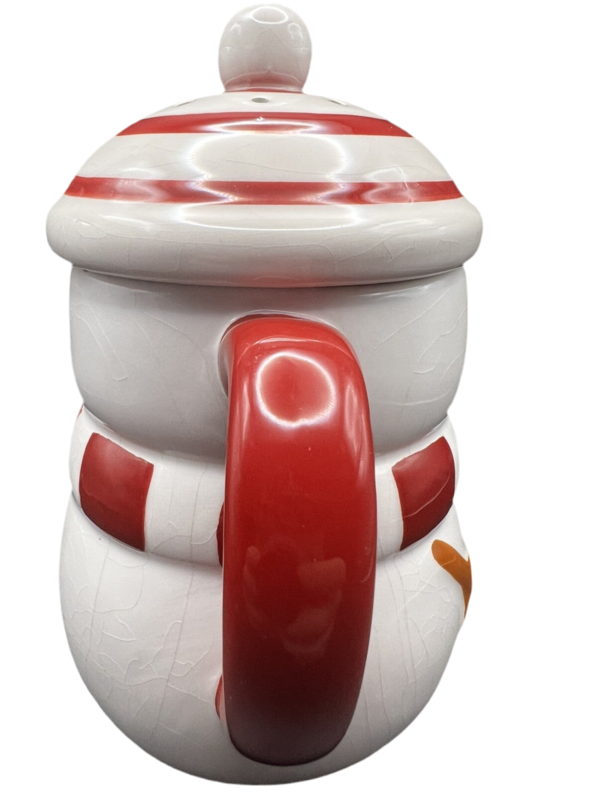 Novelty Ceramic Snowman Mug with Lid and Steam Holes