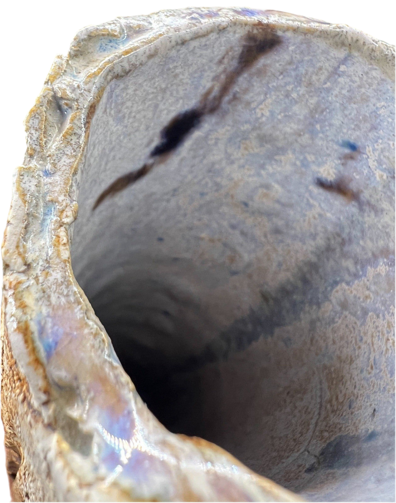 Handmade Studio Stoneware Vase | Iridescent Glazed 943g