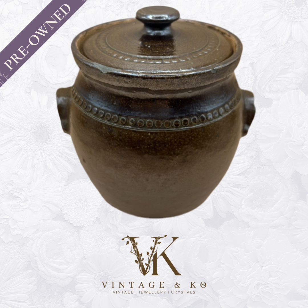 Vintage Bendigo Pottery Epsom Stoneware 15cm Lidded Canister