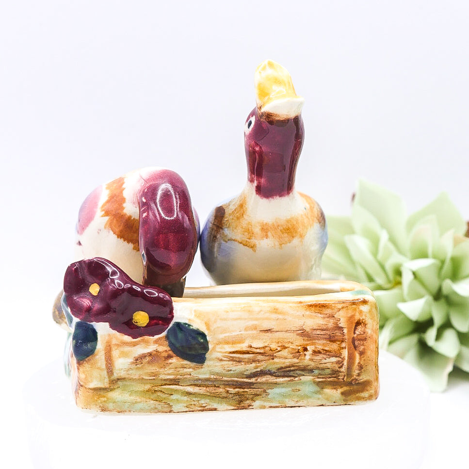 Vintage Hand-Painted Goose Salt & Pepper Shakers from Japan