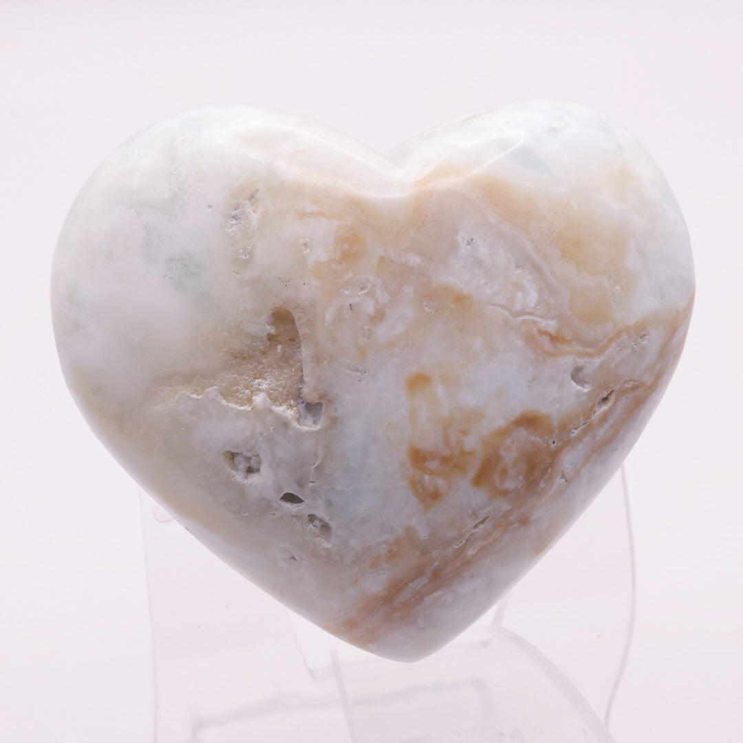 Carribean Calcite (Aragonite) Heart 141g Medium Size 8cm | #2
