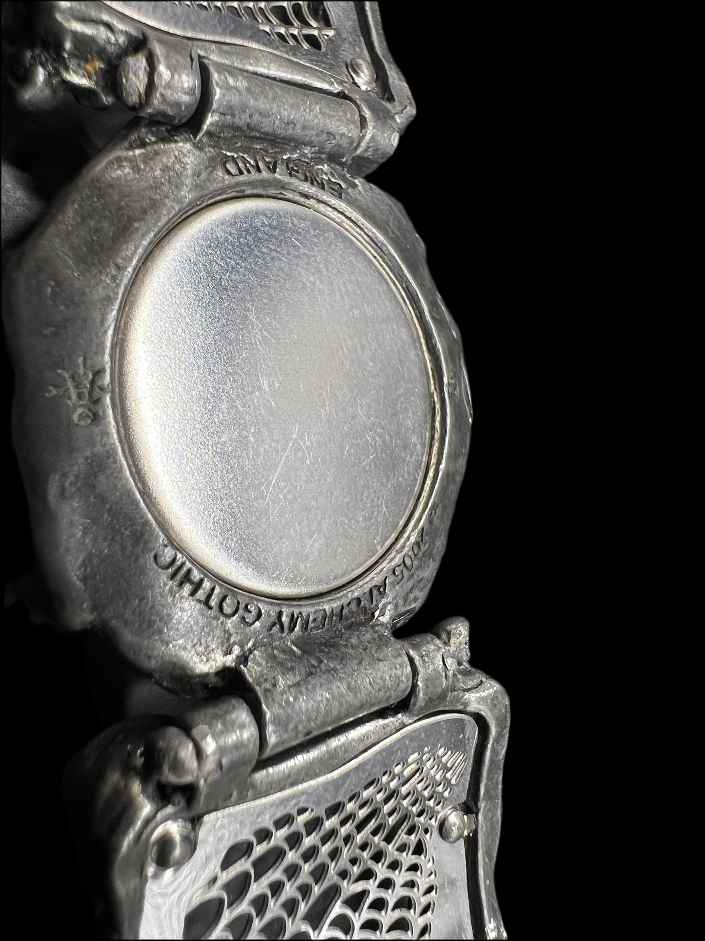 Victorian Gothic Watch – Alchemy Pewter with Skulls, Roses & Crystals
