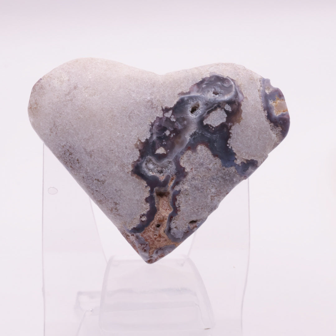 Purple Vug Agate Heart 83g Medium Size 7cm | #1