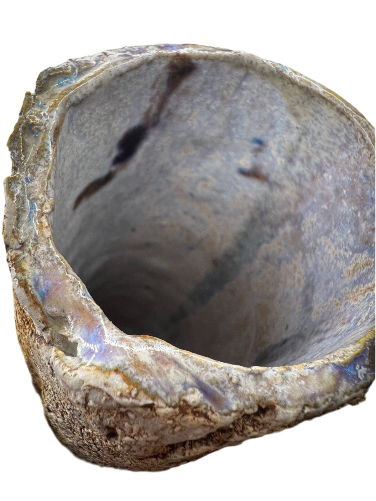 Handmade Studio Stoneware Vase | Iridescent Glazed 943g