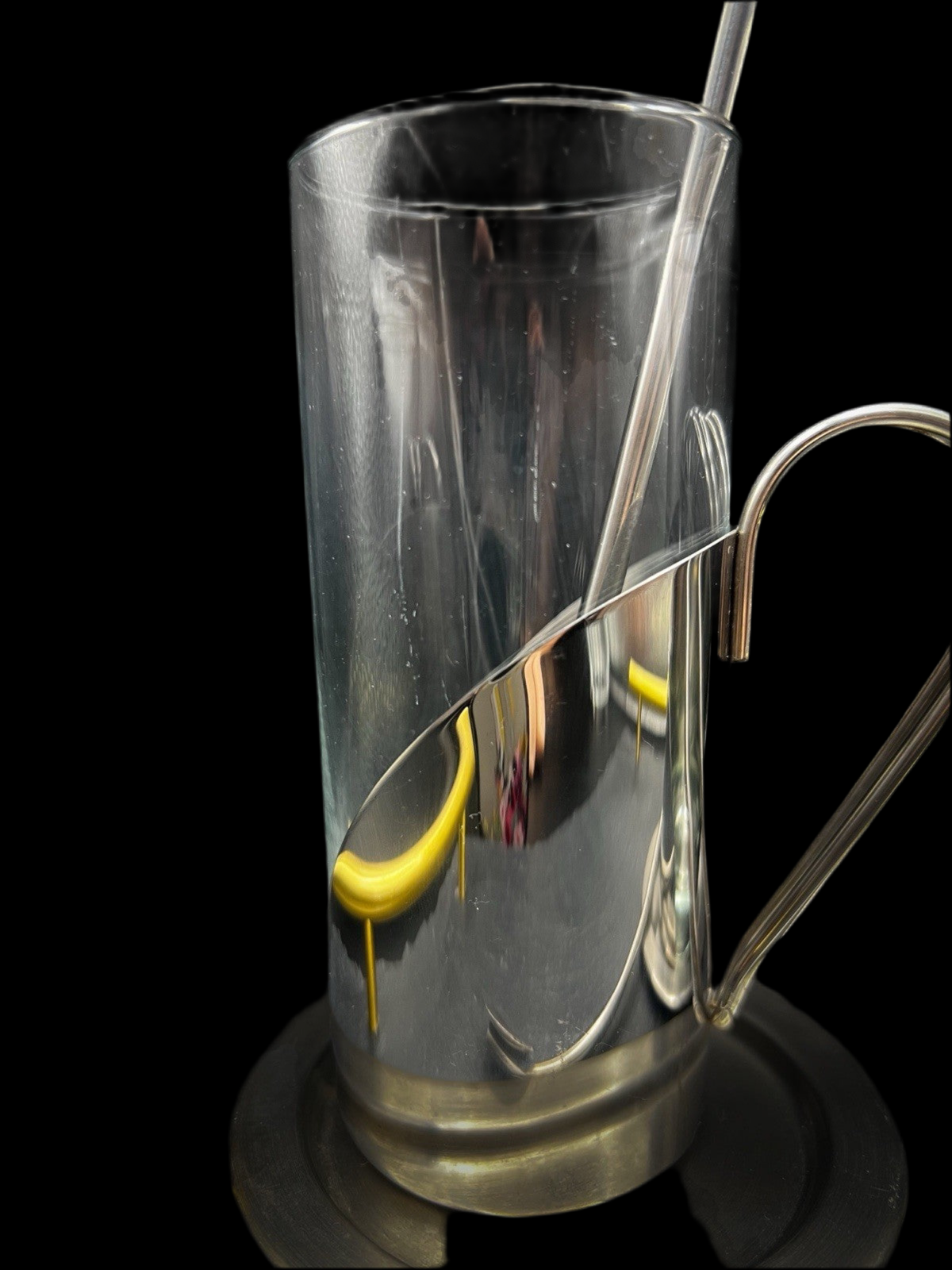 UV Reactive Set of 2 Cappuccino Glassed & 2 Stainless Steel Tall Coffee Cups