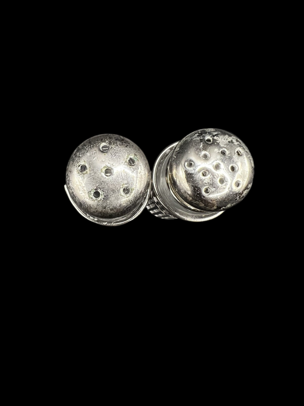Vintage Japanese Glass and Metal Salt & Pepper Shakers
