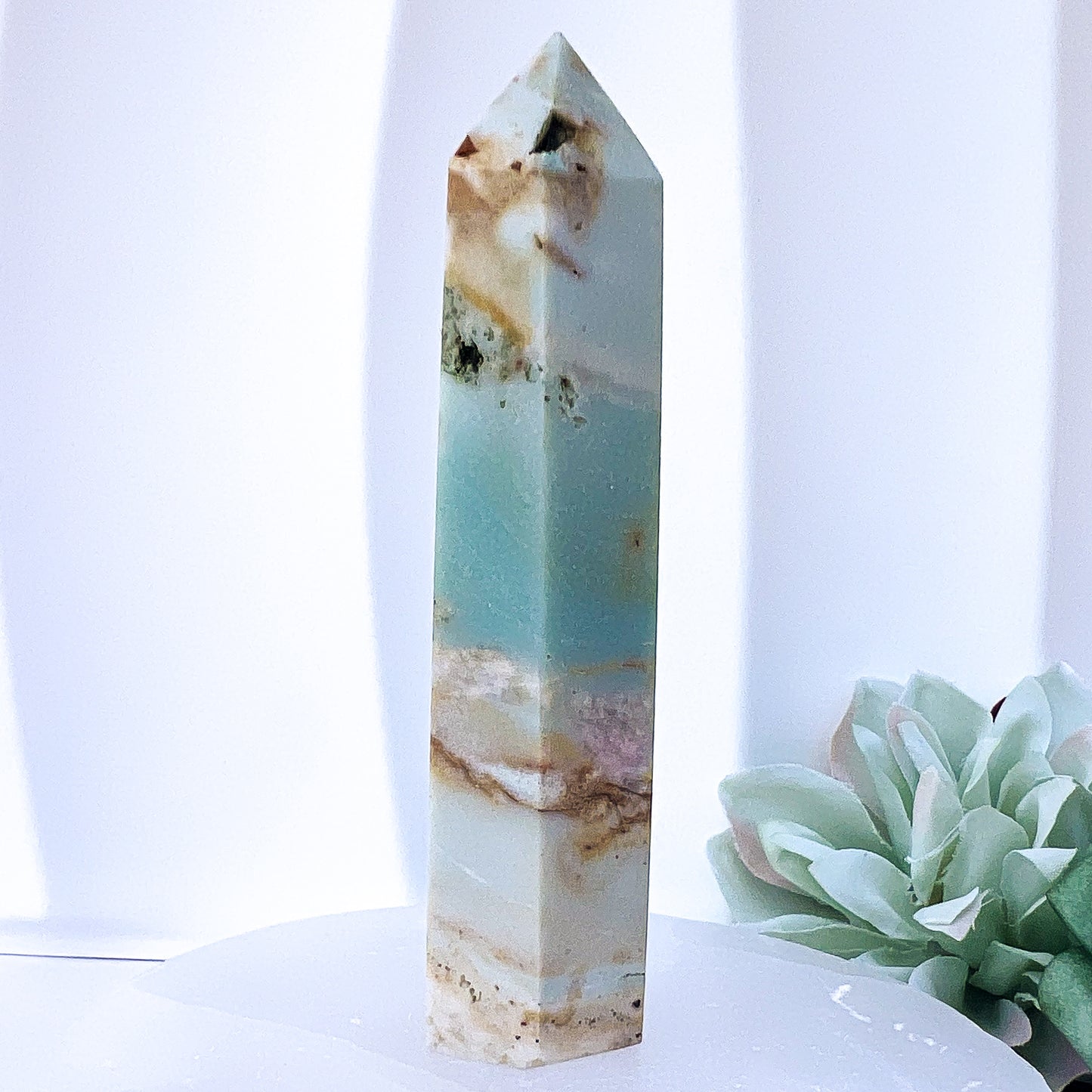 Sky Blue Quartz (Chalcedony) Crystal Point Small 9.5cm || #4 (90g)