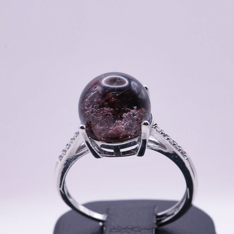 Garden Quartz Adjustable Ring ~ Burgundy | #1