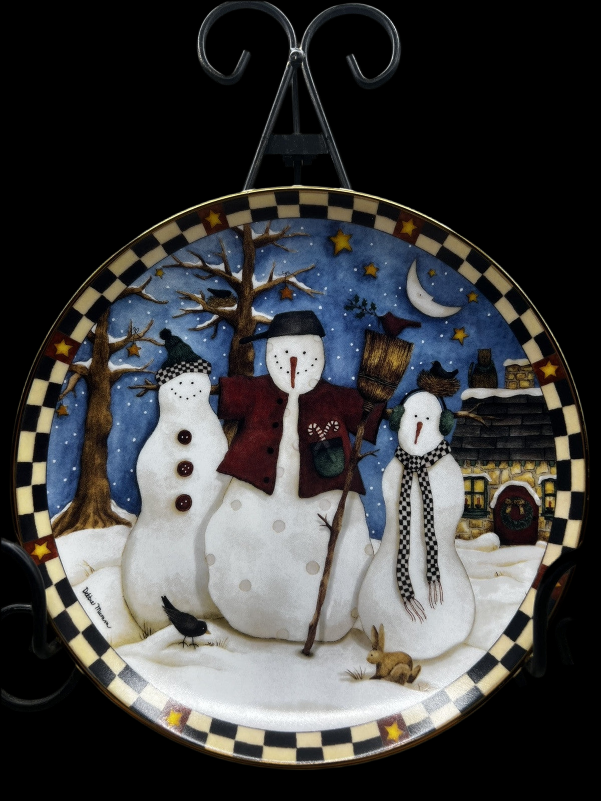 Set of 5 Vintage Debbie Mumm Christmas Plates – Franklin Mint Fine Porcelain
