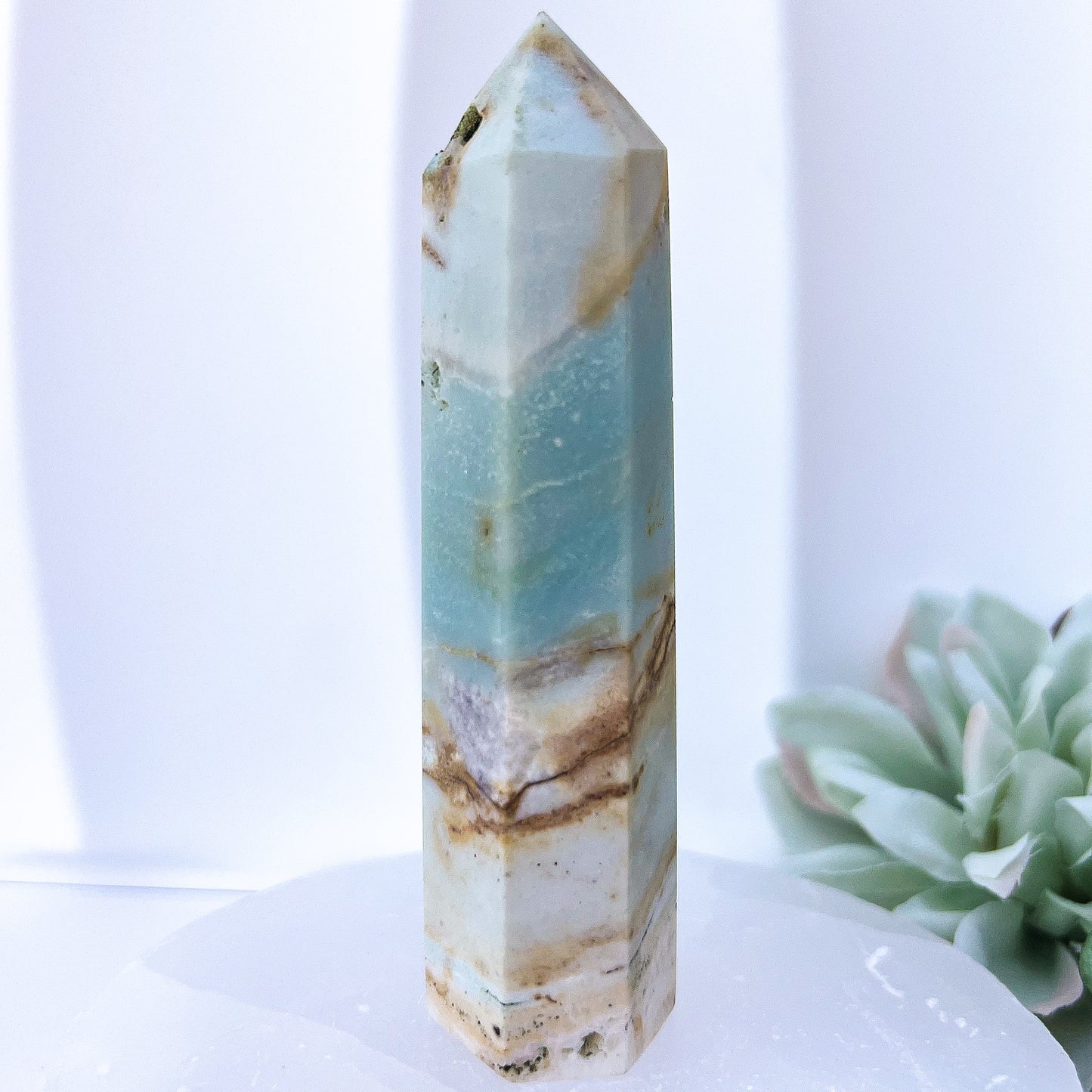 Sky Blue Quartz (Chalcedony) Crystal Point Small 9.5cm || #4 (90g)